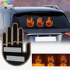 Car LED Gesture Light – Remote Control Middle Finger & Palm Brake Light, Funny Amber Warning Light for Road Rage Signs